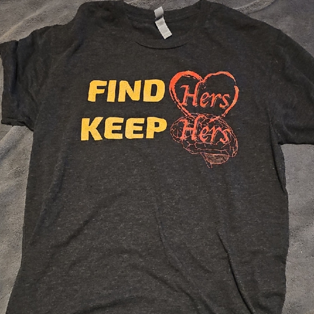 Next Level Apparel Gray Tee with Yellow and Red Print